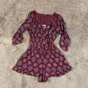 Burgundy Multicolor Romper